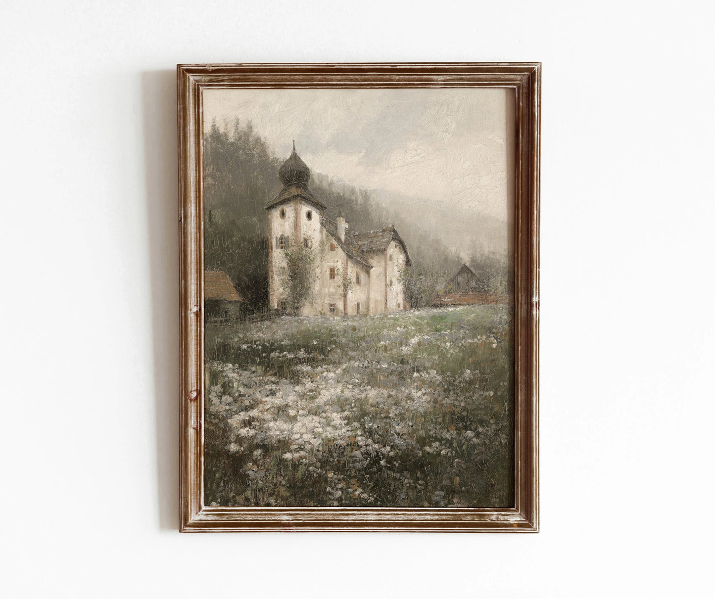 Vintage Abstract Country Landscape Wall Art Retro Architecture Poster European Village Oil Painting Print on Canvas Home Decor